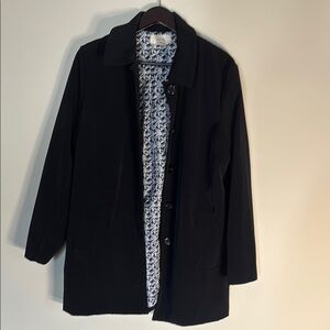 Merona Black Trench Coat Classic Design